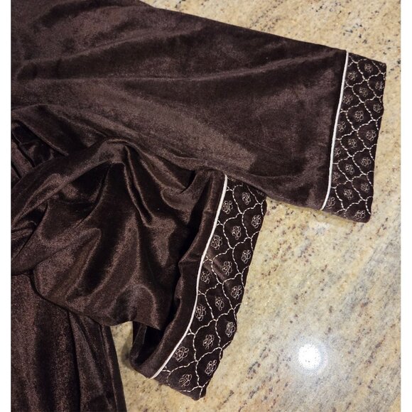 New! Lot of 2 Anthony Richards Sz 3X Velvet House Coat Robe Embroidered 1/2 Zip - Picture 11 of 12